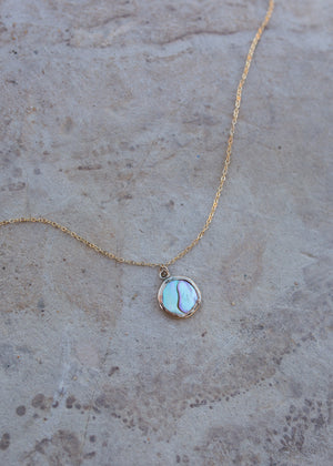 Another view of the Paua abalone necklace front