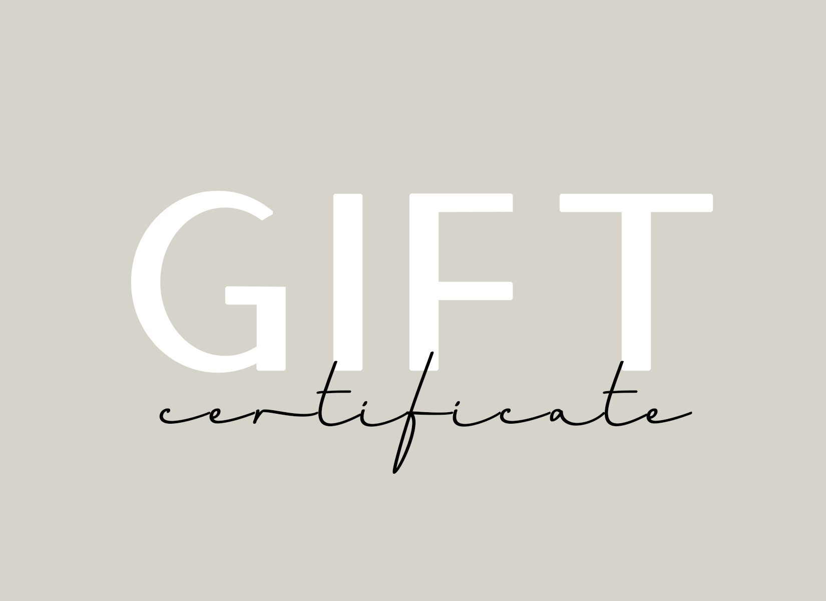 Gift Card (physical certificate)