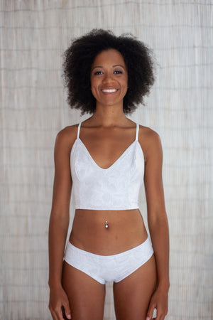 Mona Crop Top| Pink Palm + Conch